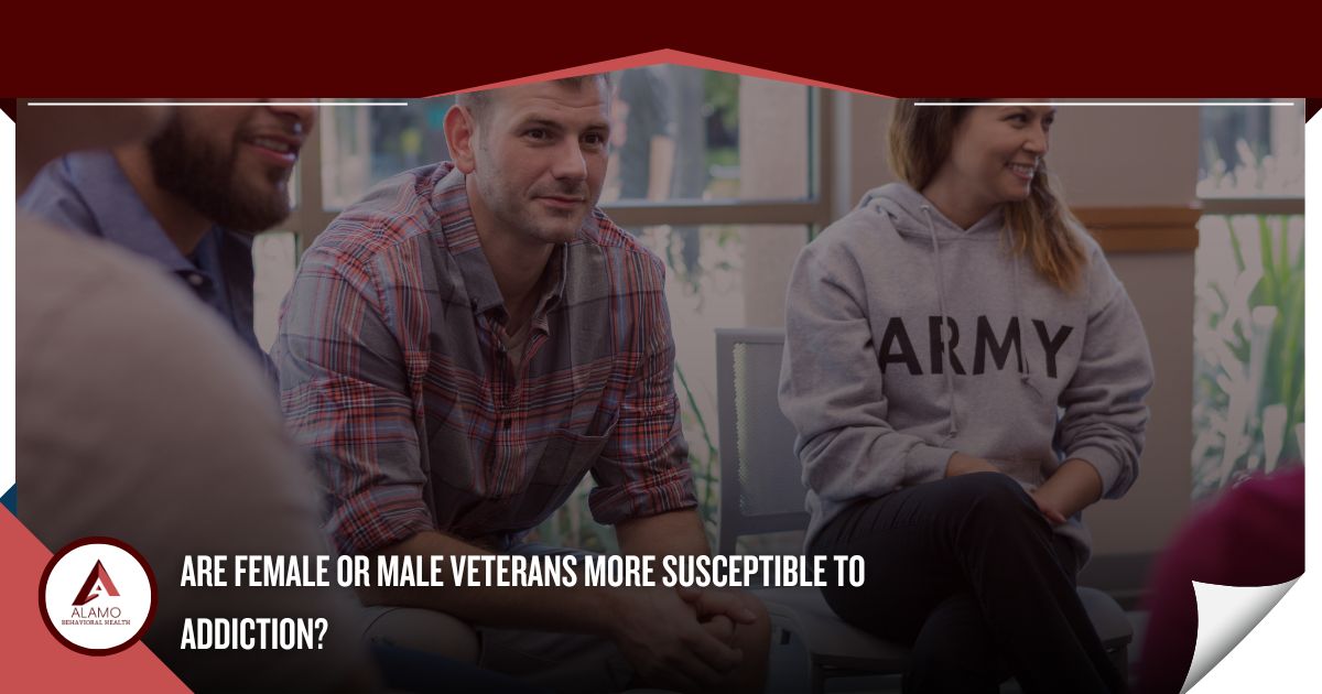 are female or male veterans more susceptible to addiction